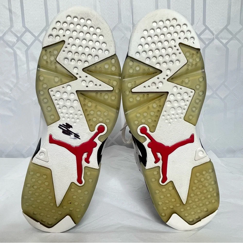 Nike Air Jordan 6 Retro Carmine White Red Black Sneaker 9.5 Style 384665-160